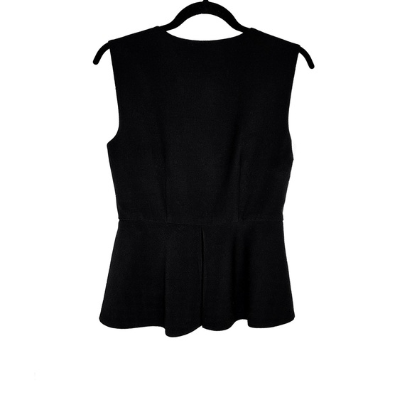 BCBG | ‘Abrielle’ Zip Front Sleeveless Black Peplum Top | Size S, fits like M - Picture 4 of 9